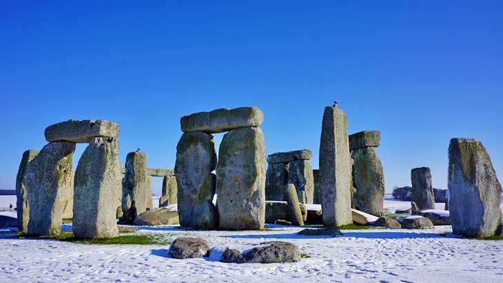 Snow at Stonehenge in the winter