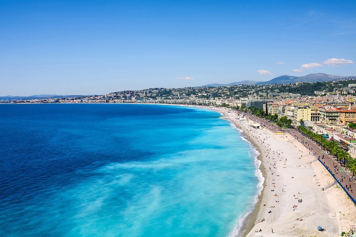 Beach in Nice on a beautiful sunny day