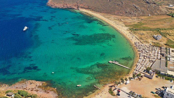 Aerial view of Panormos Beach