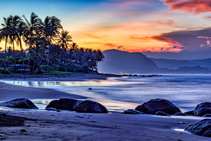 Sunrise at Cimaja beach in Java