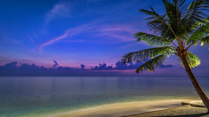 Mangsit Beach at dusk on Lombok