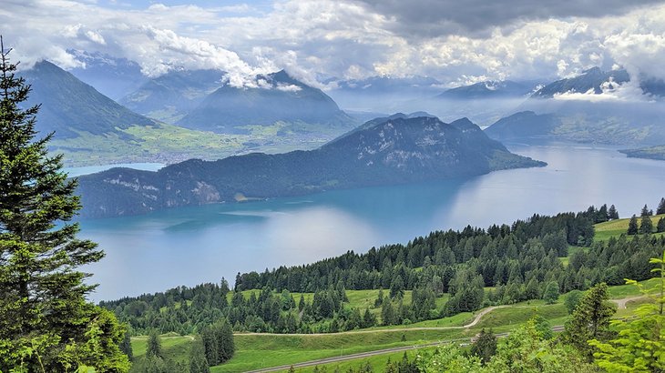 View of Lake Lucerne from the Mount Rigi Panorama Trail