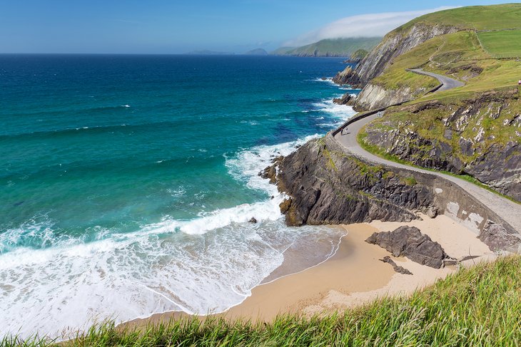 Cliff-backed beach between Slea Head and Dunmore Head on the Dingle Peninsula