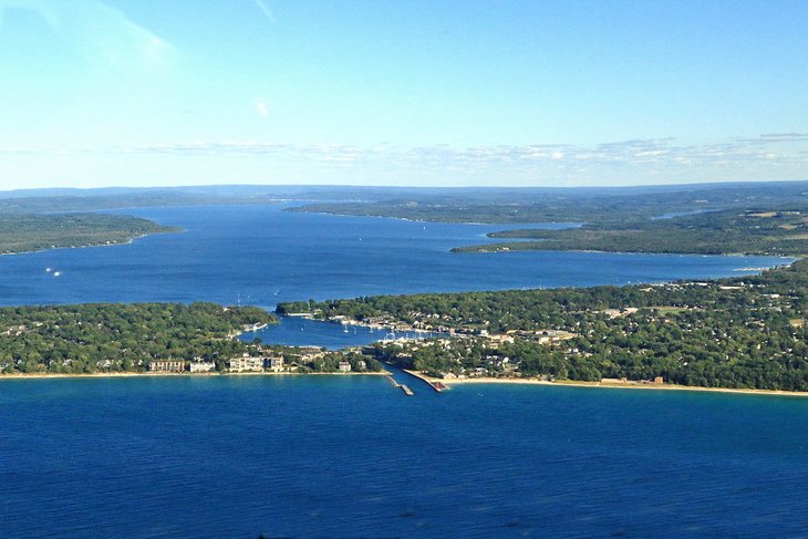 Aerial view of Lake Charlevoix