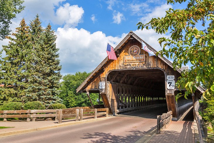 The Holz-Brucke covered bridge in Frankenmuth, Michigan
