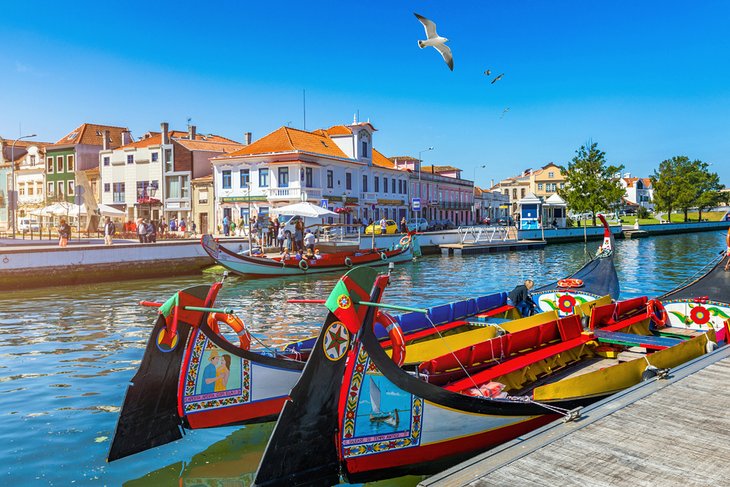 Traditional boats on the canal in Aveiro