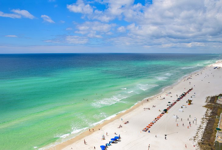 Aerial view of the beach at Destin, Florida