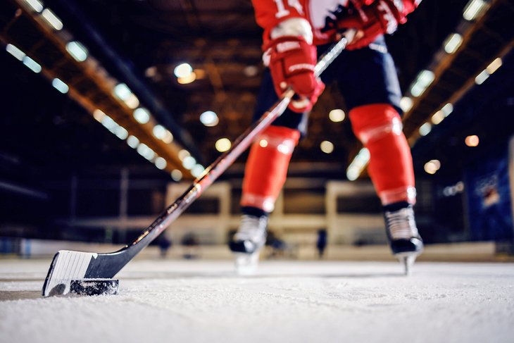 Close-up of a hockey player