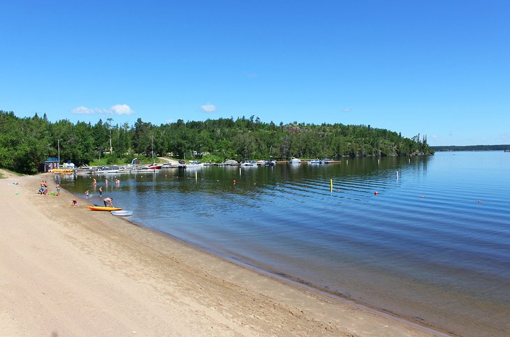 Crescent Beach beside the campground at West Hawk Lake