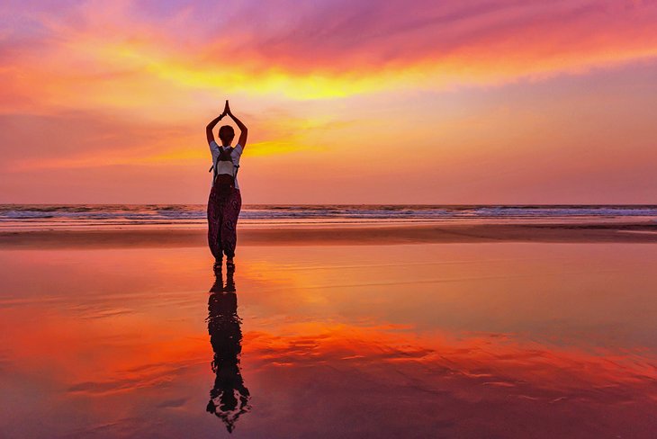 Sunset yoga on Arambol Beach