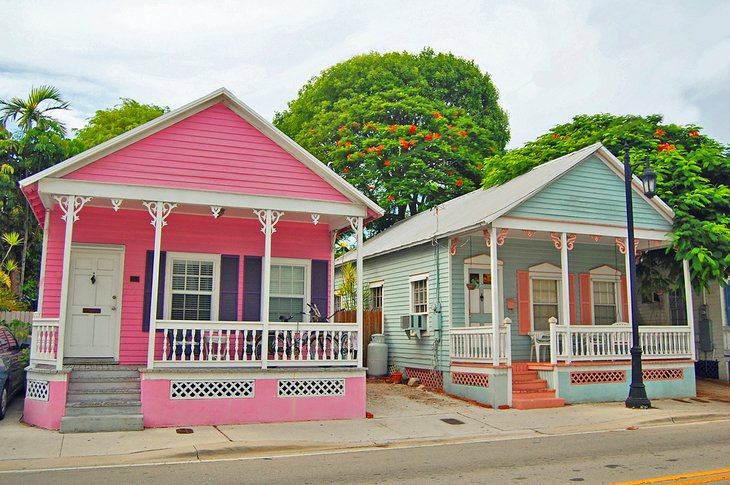 Conch-style architecture in Key West