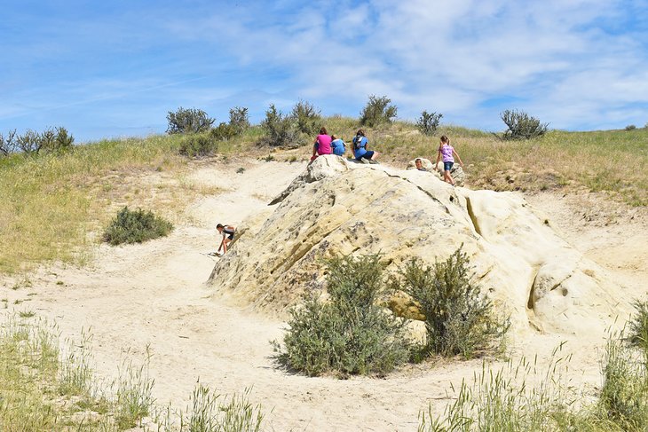Children playing atop Elephant Rock