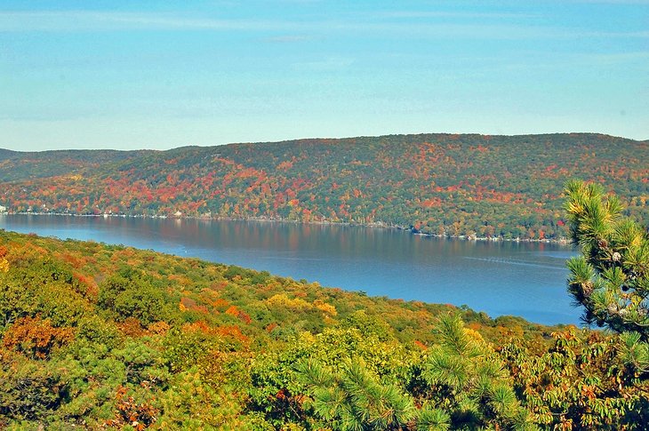 Greenwood Lake with fall colors