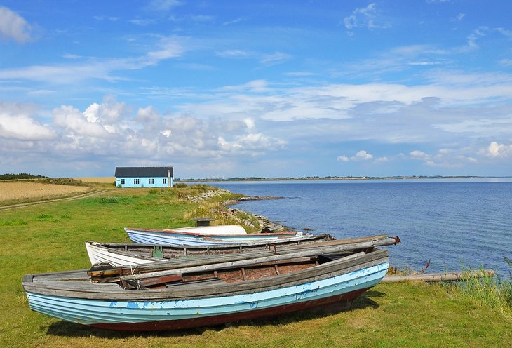 Boats on the shore of Limfjord