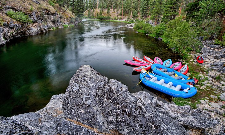 Boats on the Middle Fork of the Salmon River