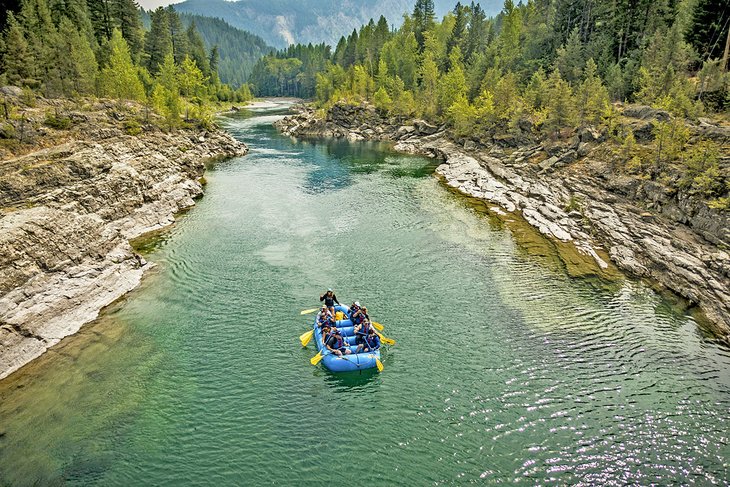 Rafting on the Middle Fork of the Flathead River in Glacier National Park
