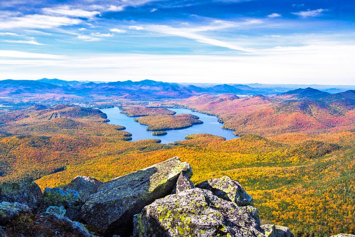 View of Lake Placid from the summit of Whiteface Mountain