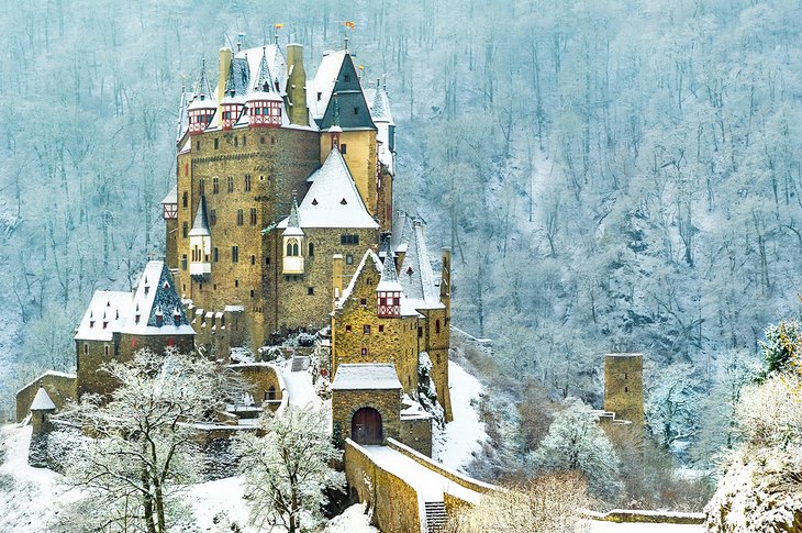 Eltz Castle in the winter in the Mosel Valley