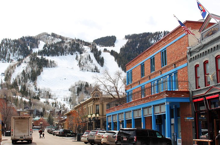 The town of Aspen and Aspen Mountain