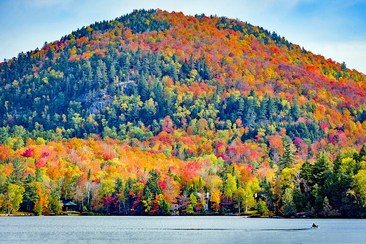 Fall colors at Mirror Lake, Lake Placid