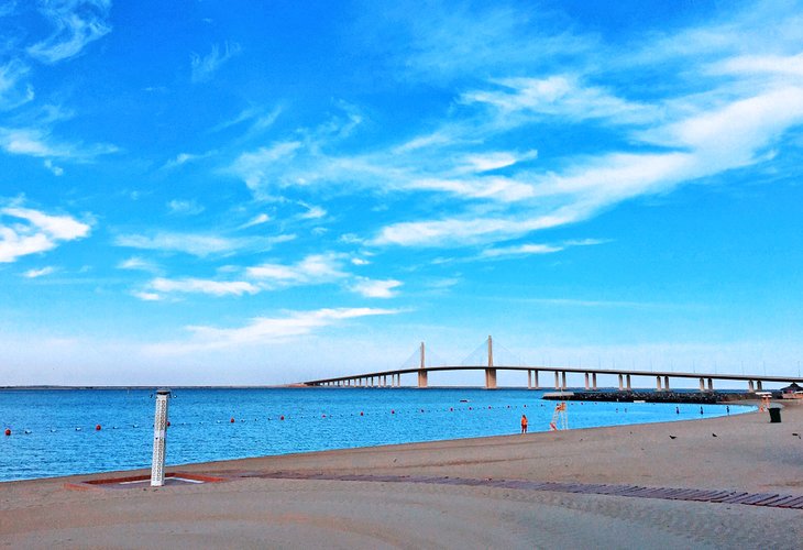 View of Hudariyat Bridge from Al Bateen Beach