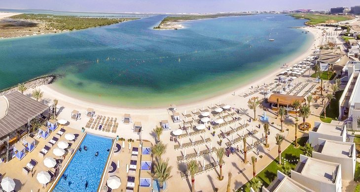 Aerial view of Yas Beach