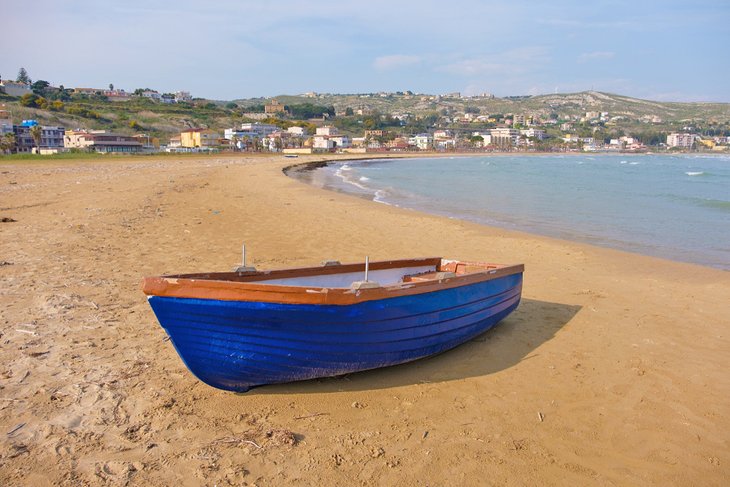 Boat on the beach in Porto Empedocle