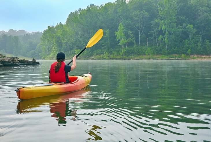 Kayaker on Barren River Lake