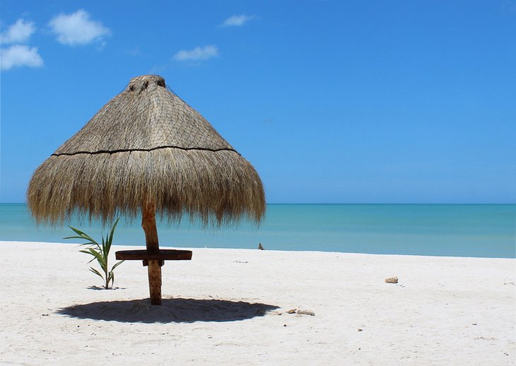 Palapa on beach at Celestun