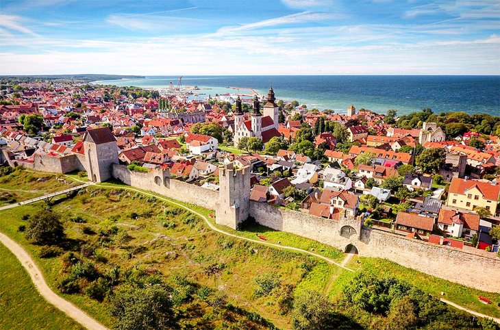 View over historic Visby