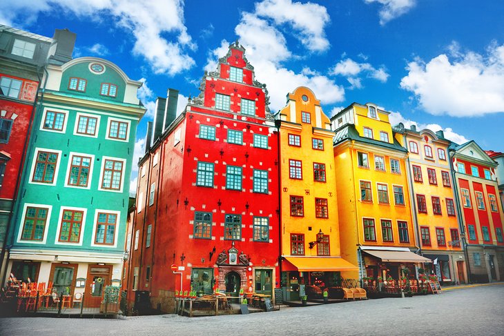 Colorful buildings in Old Town Stockholm