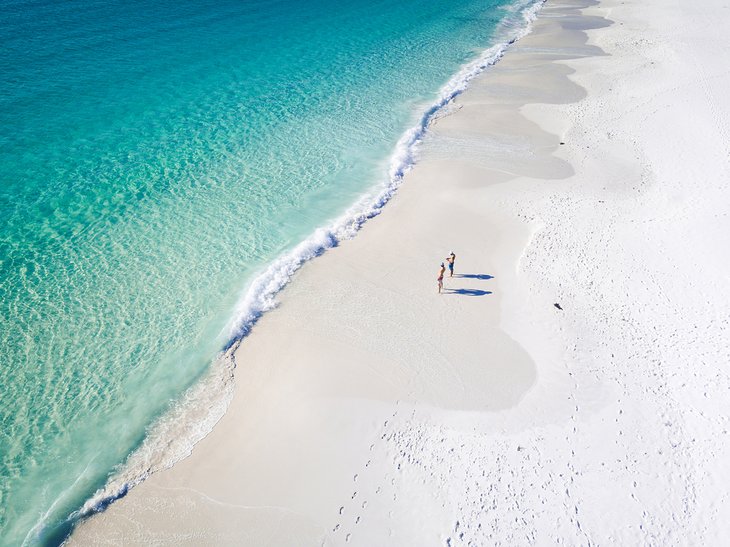 Aerial view of Hyams Beach, Jervis Bay, New South Wales