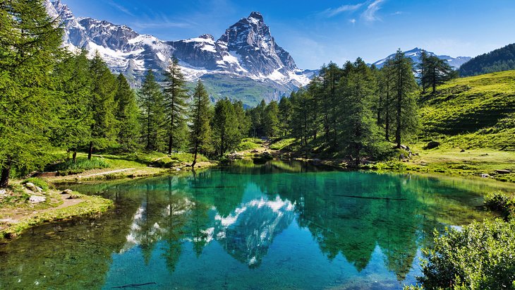The Matterhorn reflected in Lago Blu