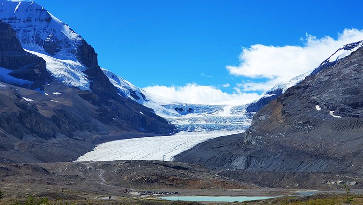 Athabasca Glacier at the Icefields Center in Jasper National Park