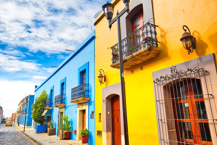 Colorful buildings in Oaxaca's city center