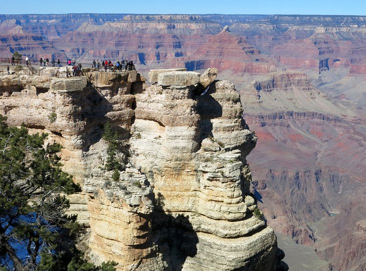 Visitors on Mather Point at the Grand Canyon