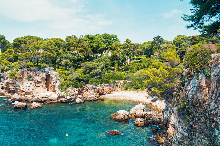 Secluded beach at Cap d'Antibes