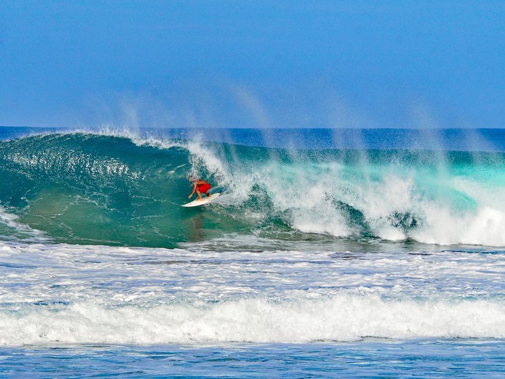 Surfing the waves in Puerto Escondido