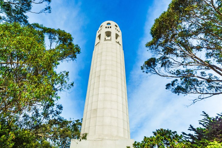 Coit Tower in Pioneer Park
