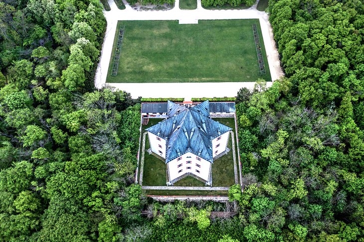 Aerial view of Letohradek Hvezda (Star Villa)