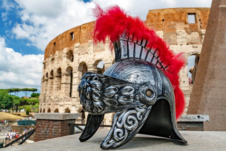 Gladiator helmet outside the Colosseum