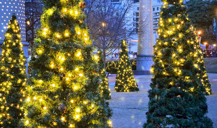 Christmas trees in Atlanta's Centennial Olympic Park