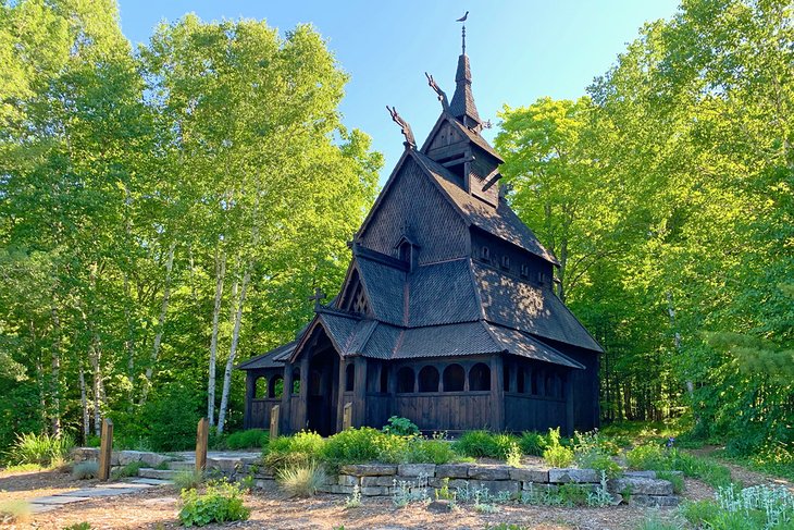 Wooden stave church on Washington Island