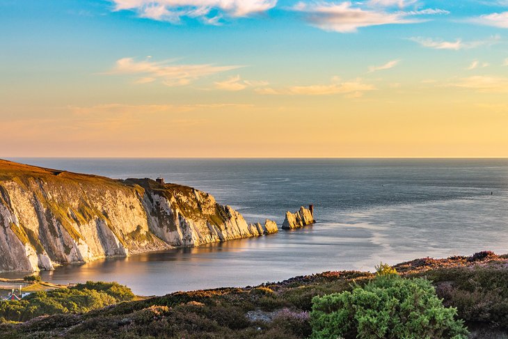 Needles at sunset on the Isle of Wight