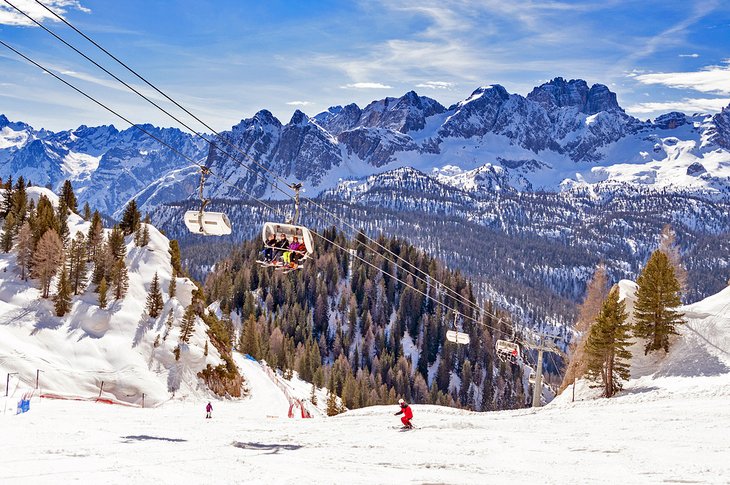 Skiing at Cortina d'Ampezzo, Italy