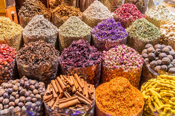 Spice display in the Deira Spice Souq