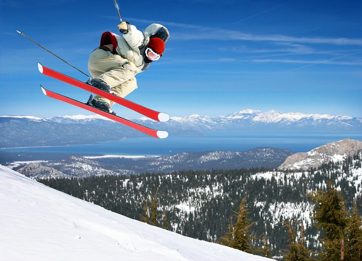 Skiing at a Lake Tahoe resort