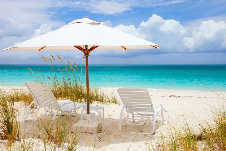 Relaxing scene on Grace Bay Beach, Providenciales, Turks and Caicos