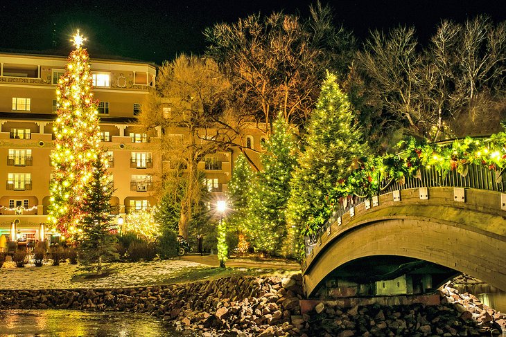 Christmas lights at The Broadmoor in Colorado Springs