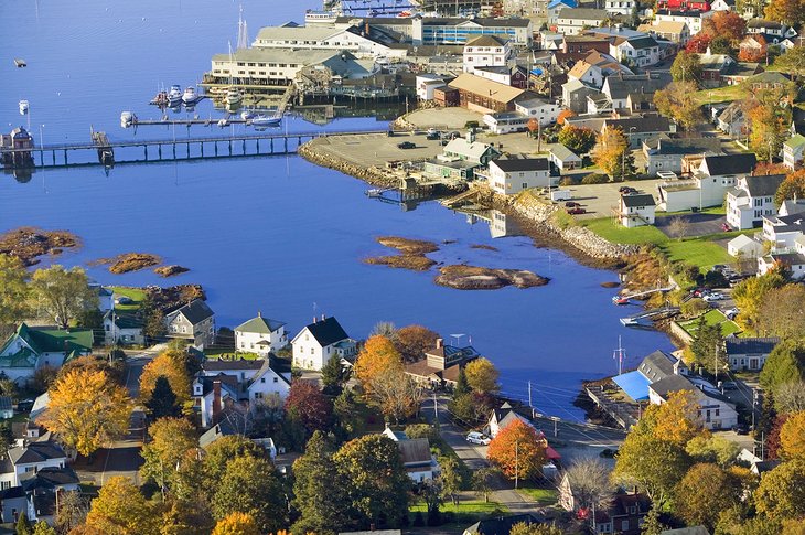 Aerial view of Boothbay Harbor